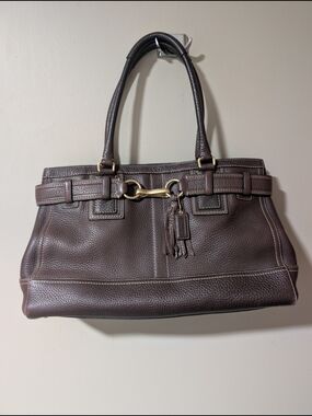 Vintage Coach Hamptons Carryall Travel Tote - Brown Pebbled Leather